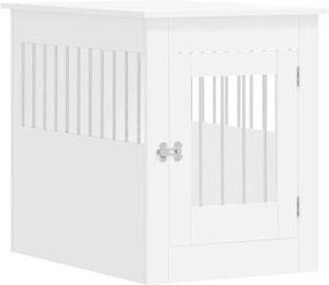 VidaXL Hundekäfig im Möbel-Stil weiß 80 cm, 55 cm, 68 cm – Bild 1 von 9