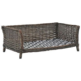 vidaXL Hundekorb mit Kissen aus Weide Grau – Bild 1 von 8