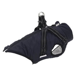 Produktbild von vidaXL Hundemantel mit Geschirr Wasserdicht Marineblau