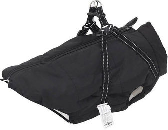 Produktbild von vidaXL Hundemantel mit Geschirr Wasserdicht Reflektierend Schwarz