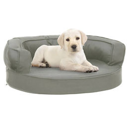 Produktbild von vidaXL Hundematratze Ergonomisch 60x42cm Leinenoptik Grau
