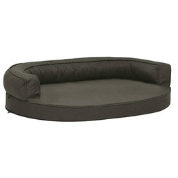 Produktbild von vidaXL Hundematratze Ergonomisch 75x53cm Leinenoptik Dunkelgrau