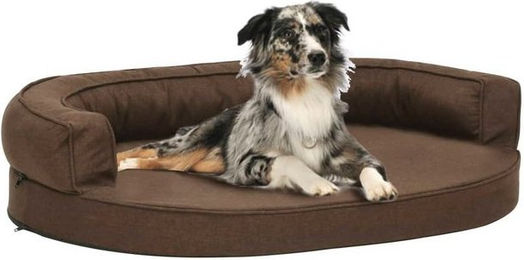 Produktbild von vidaXL Hundematratze Ergonomisch Leinenoptik Braun
