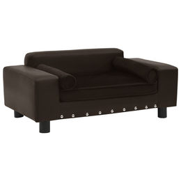 Produktbild von vidaXL Hundesofa Braun 81x43x31 cm Plüsch und Kunstleder