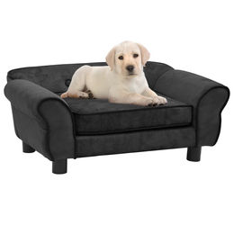 Produktbild von vidaXL Hundesofa Dunkelgrau 72x45x30 cm Plüsch