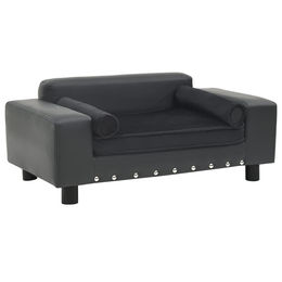 Produktbild von vidaXL Hundesofa Dunkelgrau 81x43x31 cm Plüsch und Kunstleder