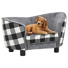 Produktbild von vidaXL Hundesofa Grau 68x38x38 cm Plüsch