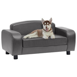 Produktbild von vidaXL Hundesofa Grau 80x50x40 cm Kunstleder
