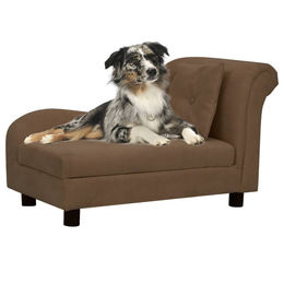 vidaXL Hundesofa mit Kissen Braun 83x44x44 cm Plüsch – Bild 1 von 9