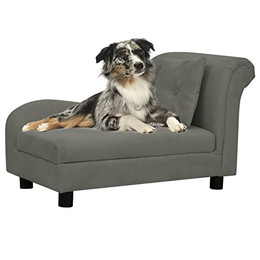 Produktbild von vidaXL Hundesofa mit Kissen Dunkelgrau 83x44x44 cm Plüsch
