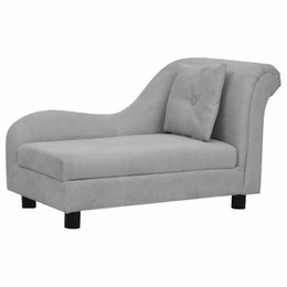 Produktbild von vidaXL Hundesofa mit Kissen Grau 83x44x44cm Plüsch