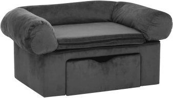 vidaXL Hundesofa mit Schublade Dunkelgrau 75x50x38 cm Plüsch – Bild 1 von 3