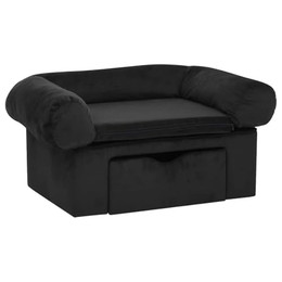 Produktbild von vidaXL Hundesofa mit Schublade Schwarz 75x50x38cm Plüsch