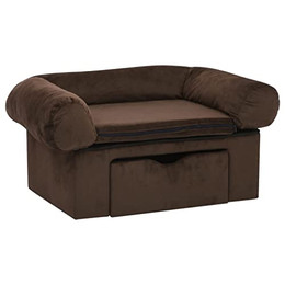 Produktbild von vidaXL Hundesofa Plüsch mit Schublade 75x50x38 cm braun