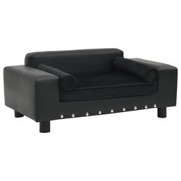 Produktbild von vidaXL Hundesofa Schwarz 81x43x31cm Plüsch Kunstleder