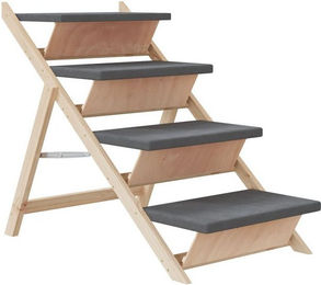 Produktbild von vidaXL Hundetreppe klappbar mit 4 Stufen aus massivem Tannenholz