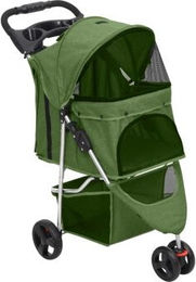 vidaXL Hundewagen Faltbar 80x46x98cm Oxford-Gewebe Grün – Bild 1 von 9