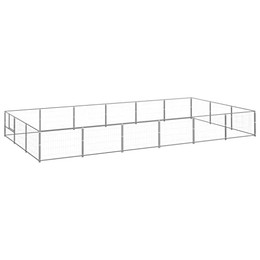 Produktbild von vidaXL Hundezwinger aus Stahl silbern 18m²