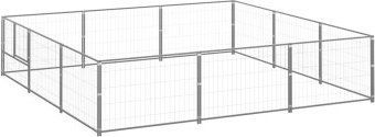 vidaXL Hundezwinger aus Stahl silbern 9m² – Bild 1 von 7
