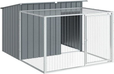 Produktbild von vidaXL Hundezwinger mit Auslauf Anthrazit 153x194x110cm Verzinkter Stahl