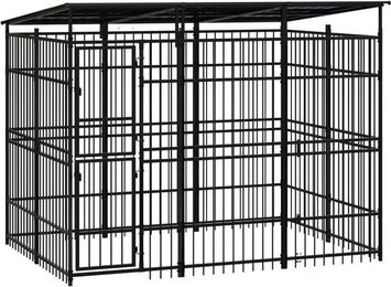 Produktbild von vidaXL Hundezwinger mit Dach aus Stahl 5,53 m²