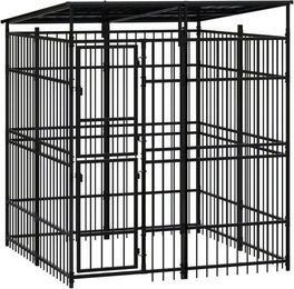 Produktbild von vidaXL Hundezwinger mit Dach aus Stahl