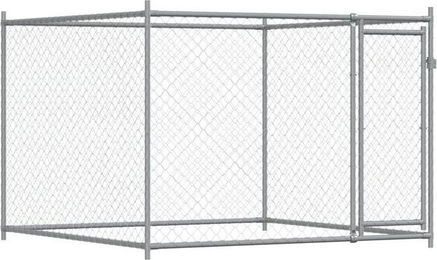 Produktbild von vidaXL Hundezwinger mit Tür Grau 2x2x1,5 m Verzinkter Stahl