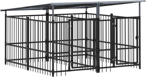 Produktbild von vidaXL Hundezwinger Outdoor mit Dach aus Stahl