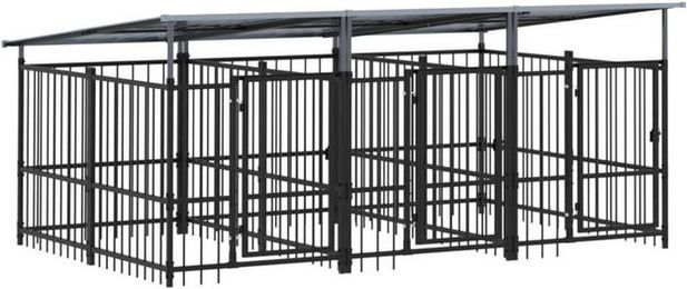 Produktbild von vidaXL Hundezwinger Outdoor mit Dach aus Stahl