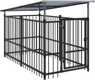 Produktbild von vidaXL Hundezwinger Outdoor mit Dach aus Stahl