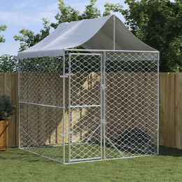 Produktbild von vidaXL Hundezwinger Outdoor mit Dach Silber 2x2x2,5 m Verzinkter Stahl