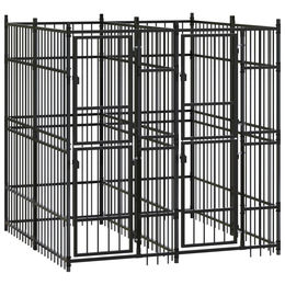 Produktbild von vidaXL Hundezwinger Outdoor Stahl 3,69 m²