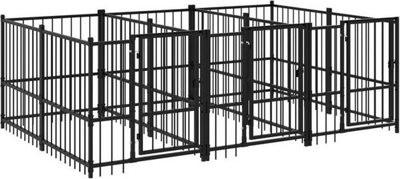 Produktbild von vidaXL Hundezwinger Outdoor Stahl 5,63 m²