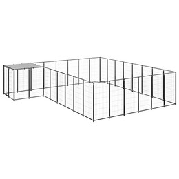 Produktbild von vidaXL Hundezwinger Schwarz 15,73m² Stahl