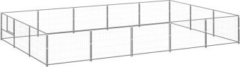 Produktbild von vidaXL Hundezwinger Silbern 15m² Stahl - 15 m