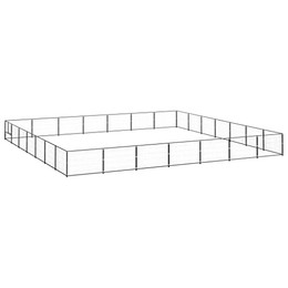 Produktbild von vidaXL Hundezwinger Stahl Schwarz