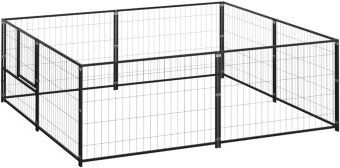 VidaXL Hundezwinger Stahl schwarz – Bild 1 von 3