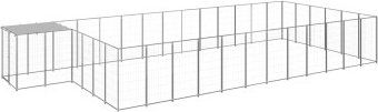 VidaXL Hundezwinger Stahl silber – Bild 1 von 2