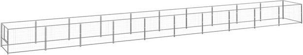 Produktbild von vidaXL Hundezwinger Stahl silbern 10m²