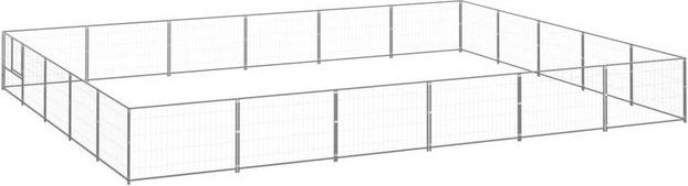 Produktbild von vidaXL Hundezwinger Stahl silbern 30m²