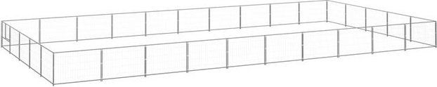 Produktbild von vidaXL Hundezwinger Stahl silbern 50m²