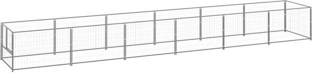Produktbild von vidaXL Hundezwinger Stahl silbern 6m²