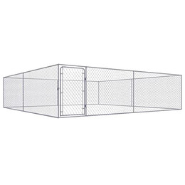 Produktbild von vidaXL Hundezwinger Verzinkter Stahl 4 x 4 x 1 m Silber