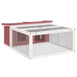 Produktbild von vidaXL Kaninchenstall aus massivem Kiefernholz mit Nistkasten und Freilaufgehege