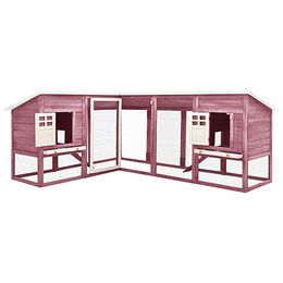 vidaXL Kaninchenstall mit Freilauf Mocca und Weiß Tanne Massivholz – Bild 1 von 9