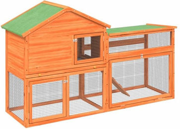 Produktbild von vidaXL Kaninchenstall mit Nistkasten und Freilaufgehege aus Kiefernholz