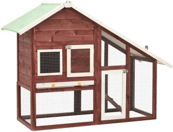 vidaXL Kaninchenstall Mokka und Weiß 140x63x120 cm Tannenholz – Bild 1 von 3