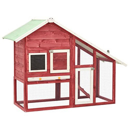 Produktbild von vidaXL Kaninchenstall Rot-Weiß 140x63x120 cm Tannenholz