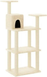 VidaXL Katzenbaum mit Sisal-Kratzsäulen 119 cm creme – Bild 1 von 3