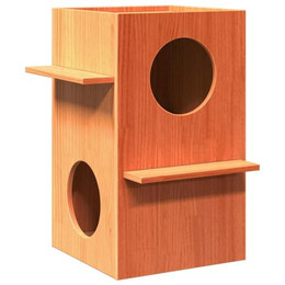 Produktbild von vidaXL Katzenhaus Wachsbraun 43x43x60 cm Massivholz Kiefer